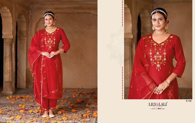 Karwa Exclusive By Lily Lali Festive Wear Readymade Suits Catalog